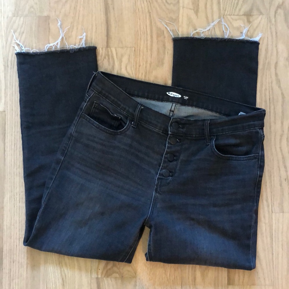 Old Navy Flare Ankle Button Fly Crop Pants